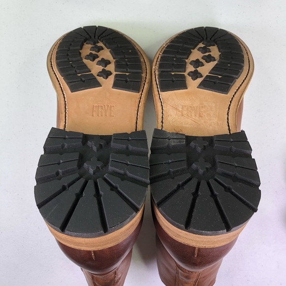 Frye Mens Bowery Inside Zip Tan Ankle Boots - Picture 7 of 9